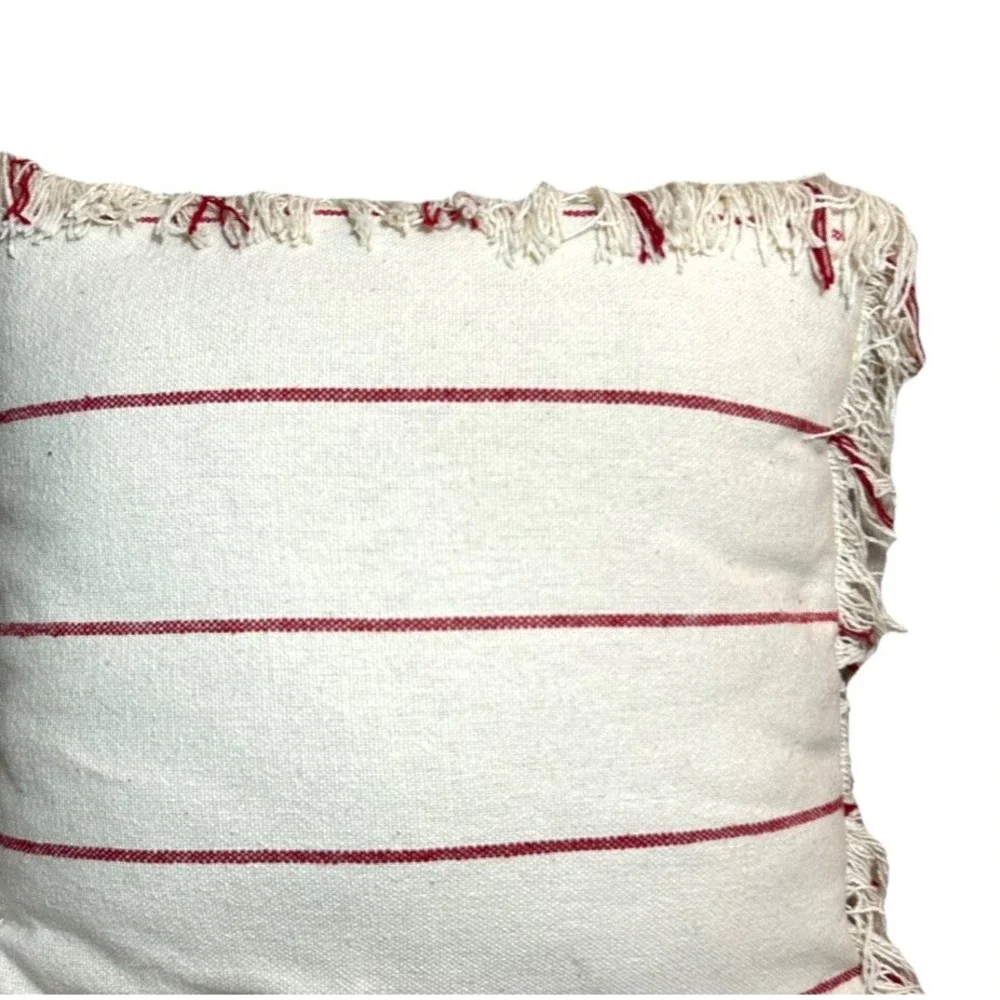Christmas Throw Pillow Tis The Season Jolly Holly Maroon Berries ZIPS 19